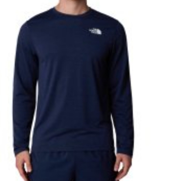The North Face Men's Size XL Navy Long Sleeve T-Shirt Vapor-Wick Tech Activewear - Picture 1 of 14